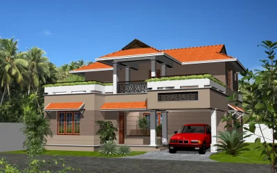 Chevron Rivulet Villa - 3D Elevation (1)